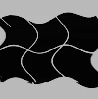 a black and white image of a wave on a gray background